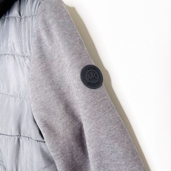 MICHAEL KORS Quilted Hooded Knit Zip Front Jacket  - Picture 7 of 15